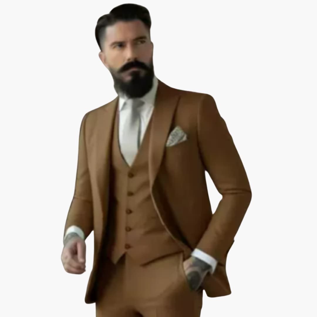 Classic Single-Breasted Suit for Men - Wedding Guest Attire