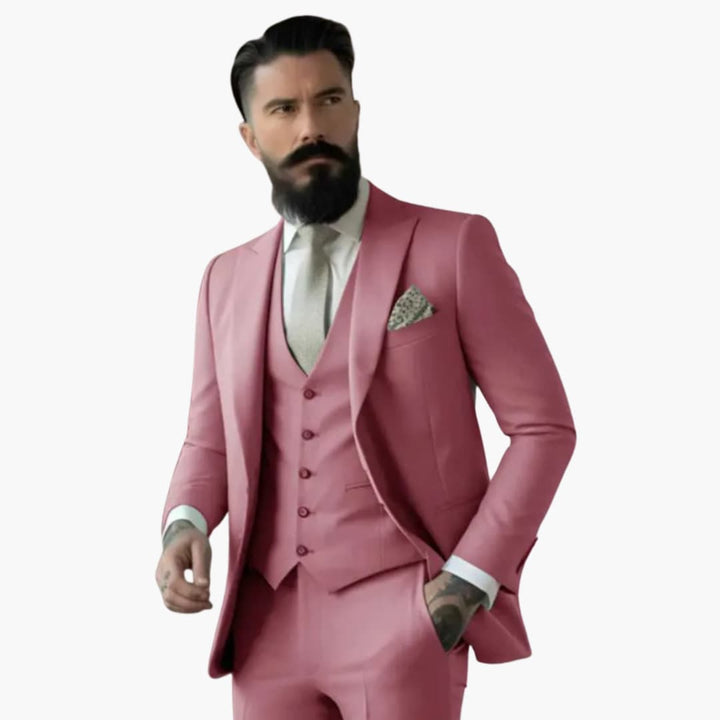 Classic Single-Breasted Suit for Men - Wedding Guest Attire
