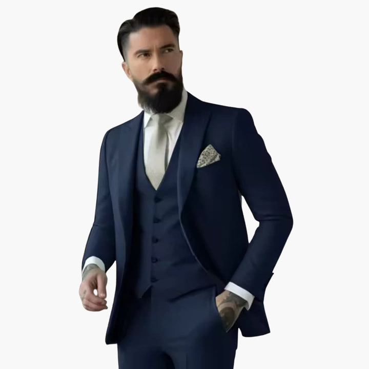 Classic Single-Breasted Suit for Men - Wedding Guest Attire