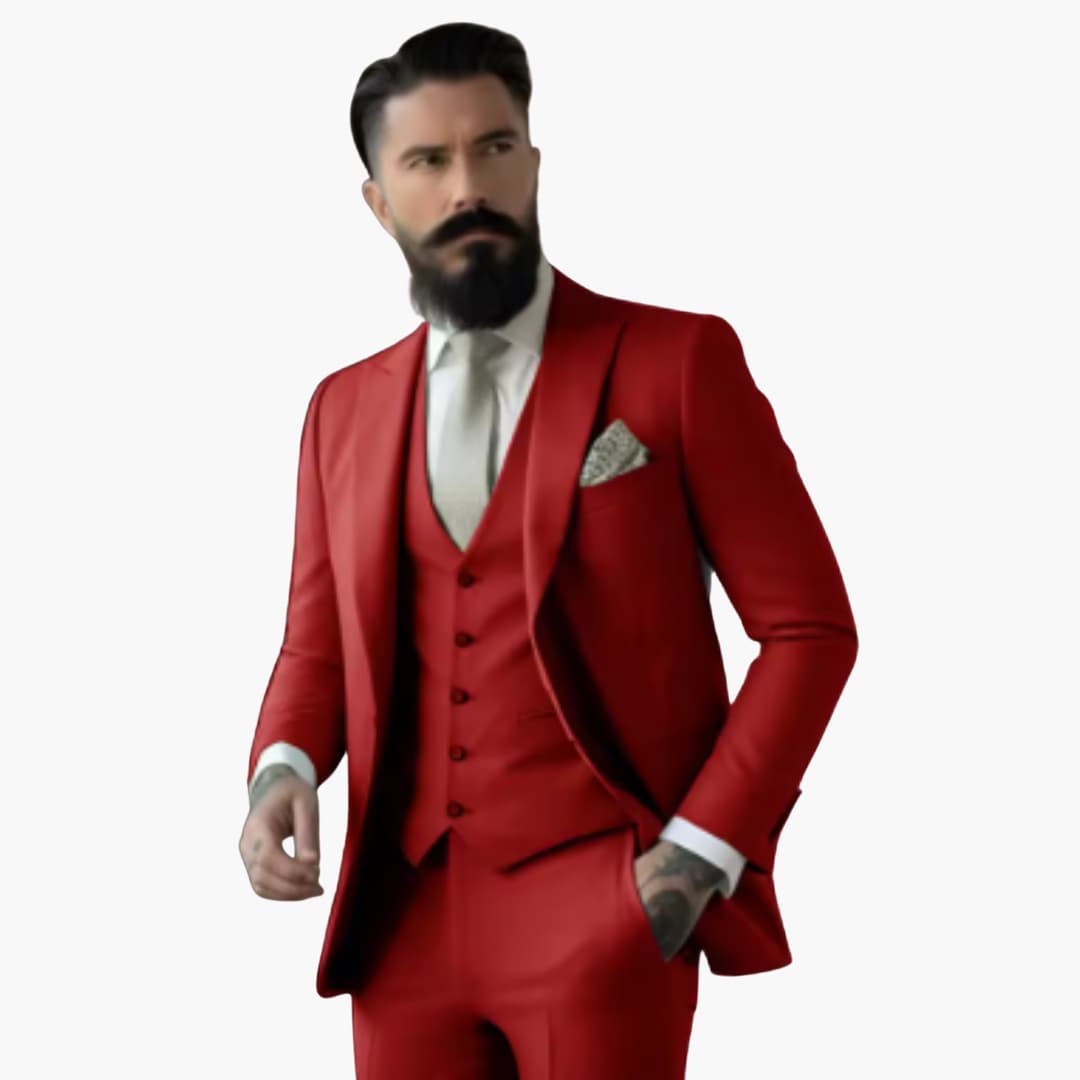 Classic Single-Breasted Suit for Men - Wedding Guest Attire