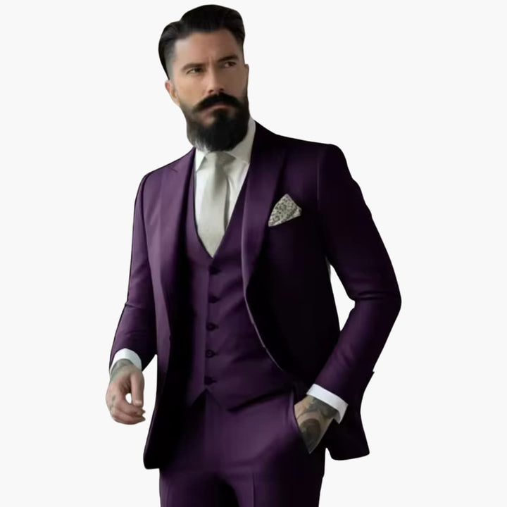 Classic Single-Breasted Suit for Men - Wedding Guest Attire