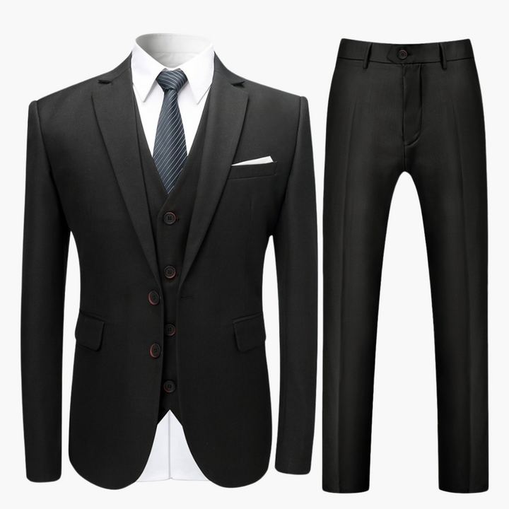 Single-Breasted Wedding Suit - Slim Fit 3-Piece Set for Men
