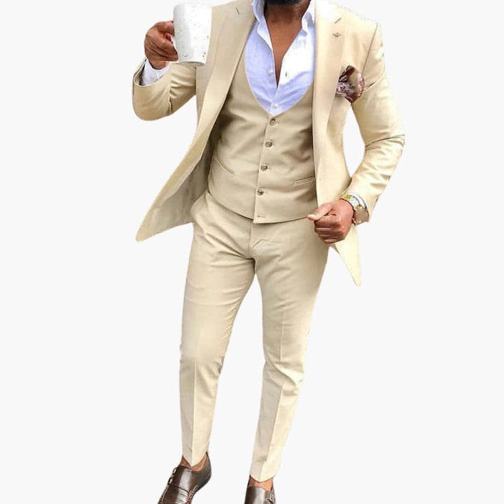 Classic Fit Two-Piece Suit for Men - Breathable Wedding Guest