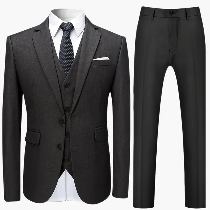 Single-Breasted Wedding Suit - Slim Fit 3-Piece Set for Men