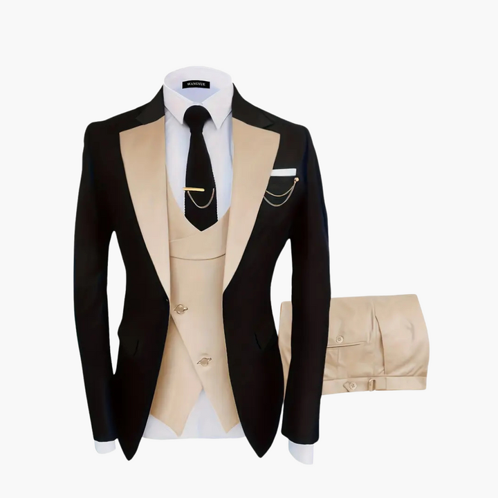 Elegant 3-Piece Wedding Suit - Slim Fit for Men, Formal Wear