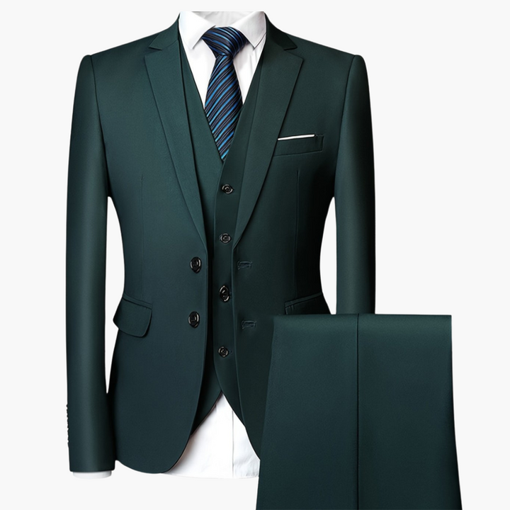 Single-Breasted Wedding Suit - Slim Fit 3-Piece Set for Men