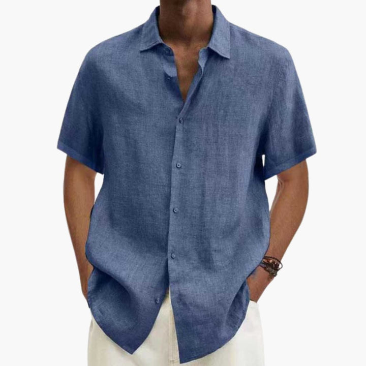 Men's Casual Button-Down Short Sleeve Shirt - Summer Essential
