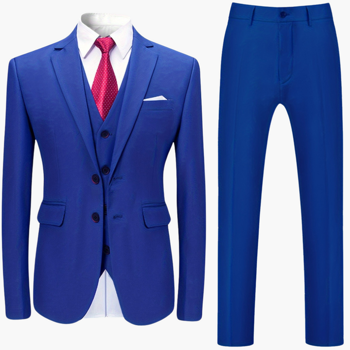 Single-Breasted Wedding Suit - Slim Fit 3-Piece Set for Men