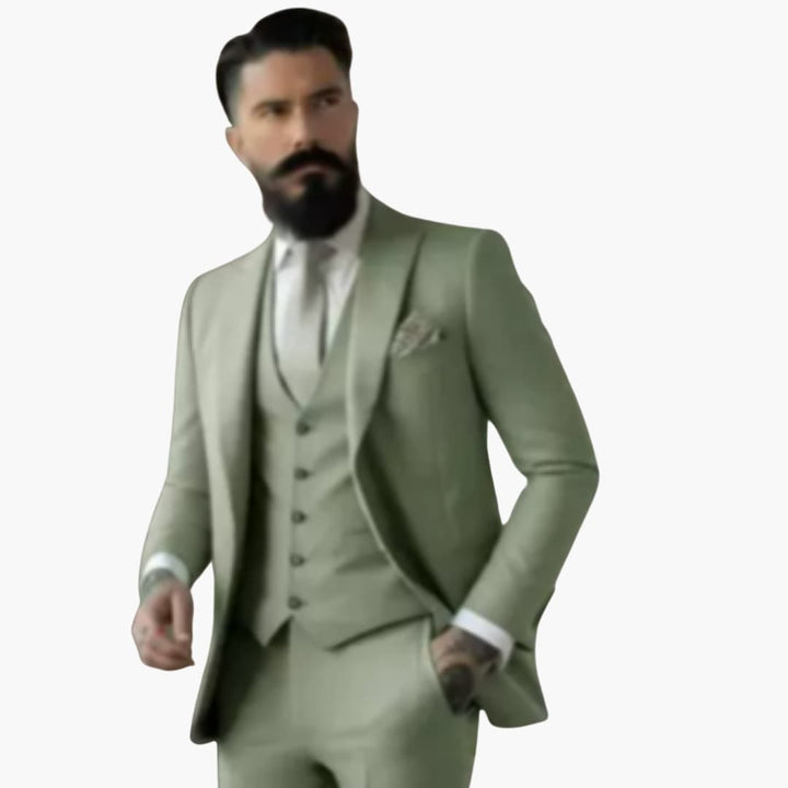 Classic Single-Breasted Suit for Men - Wedding Guest Attire