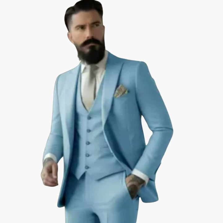 Classic Single-Breasted Suit for Men - Wedding Guest Attire