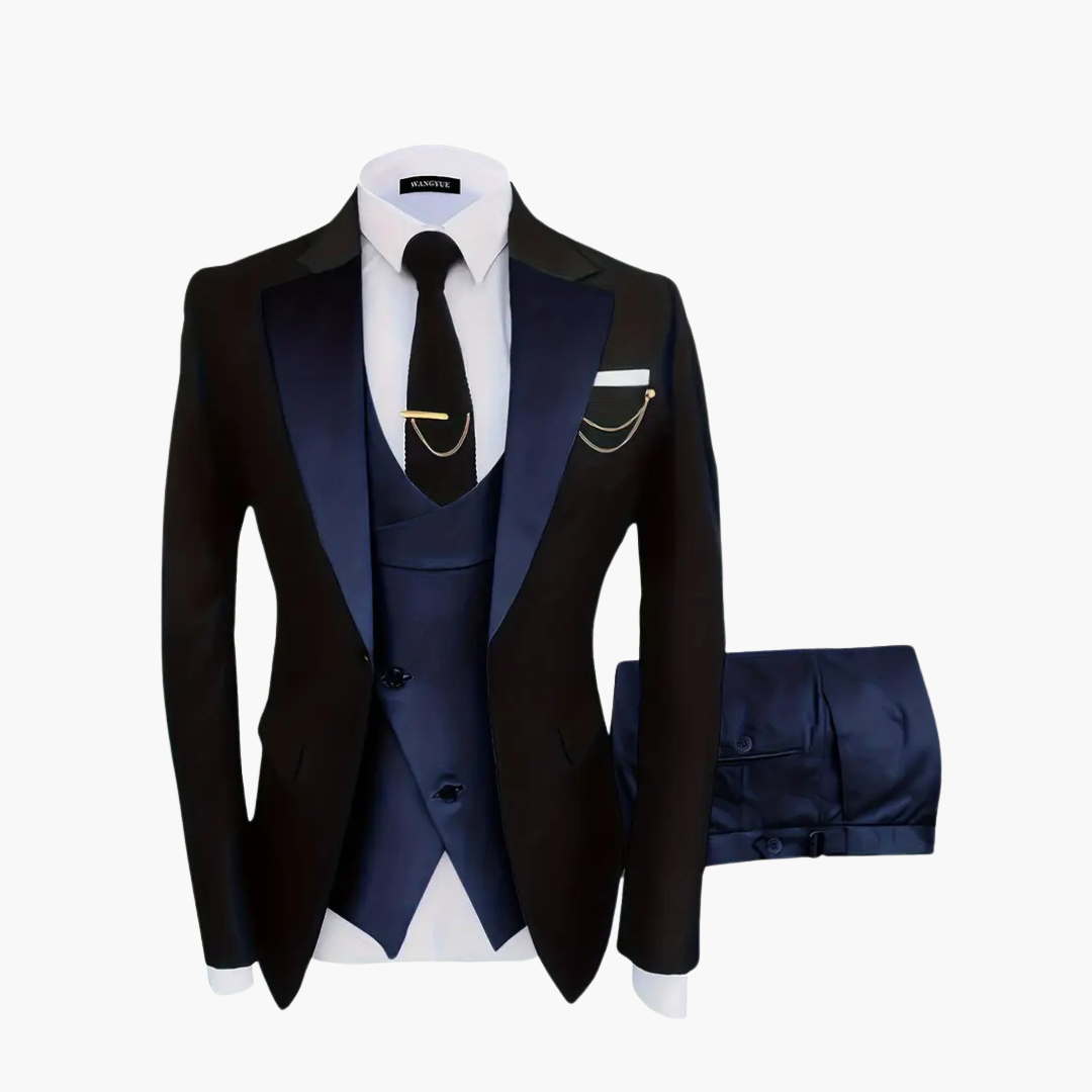 Elegant 3-Piece Wedding Suit - Slim Fit for Men, Formal Wear
