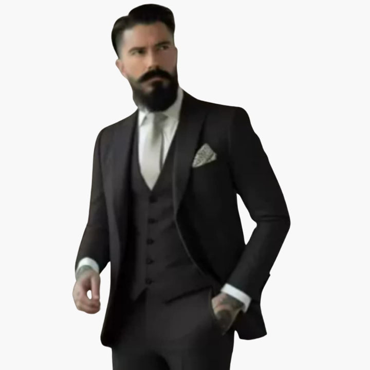 Classic Single-Breasted Suit for Men - Wedding Guest Attire